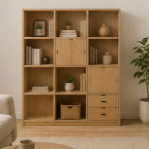 Modular Bookshelf with Storage Compartments